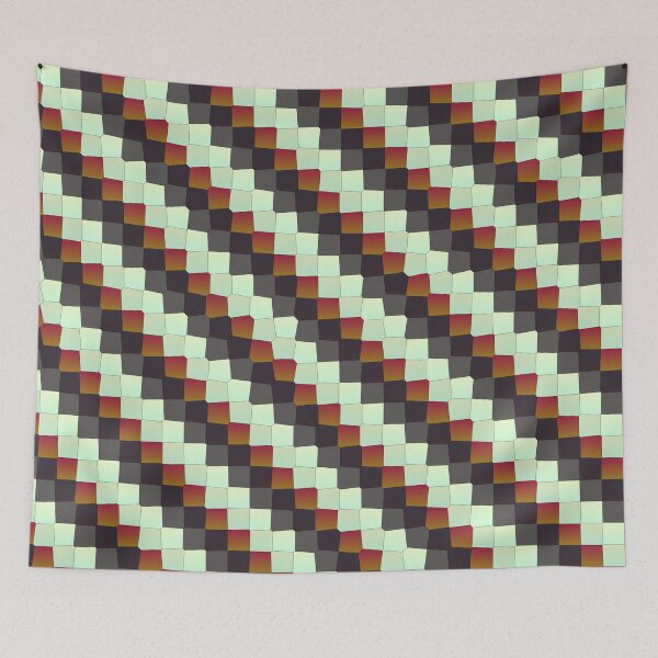 Item preview, Random Multicolor Joined Scales Square Symbols Connected Geometry designed and sold by EvergreenMotifs.