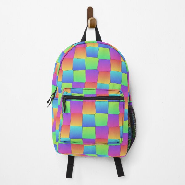 Item preview, Rainbow Multicolor Joined Scales Square Symbols Connected Geometry designed and sold by EvergreenMotifs.