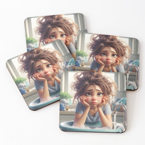 Item preview, Mom's Morning Madness 05 - Cute AI Art of a Tired Mom designed and sold by LoopLooArt.