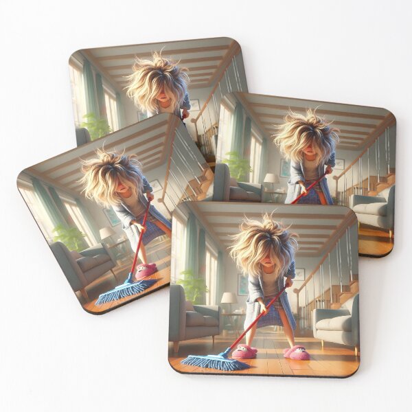 Item preview, Mom's Morning Madness 06 - Cute AI Art of a Tired Mom designed and sold by LoopLooArt.