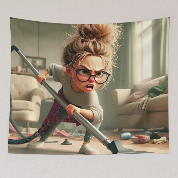 Item preview, Mom's Morning Madness 07 - Cute AI Art of a Tired Mom designed and sold by LoopLooArt.