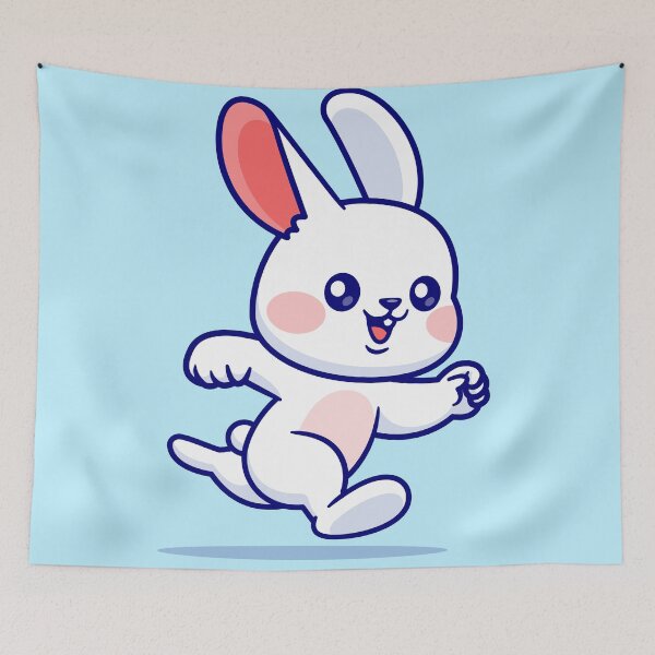 Item preview, "Cute Rabbit Running: Cartoon Vector Icon Illustration" designed and sold by hjian8219.