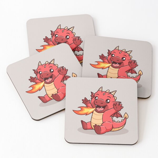 Item preview, "Cute Dragon with Fire: Cartoon Vector Icon Illustration" designed and sold by hjian8219.
