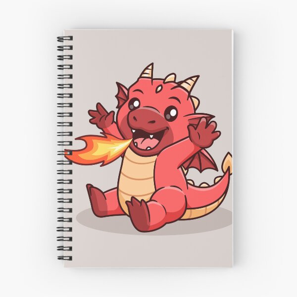 Item preview, "Cute Dragon with Fire: Cartoon Vector Icon Illustration" designed and sold by hjian8219.