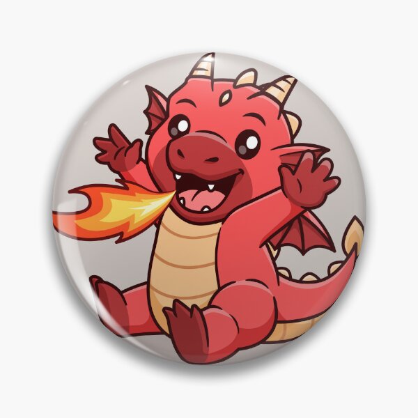 Item preview, "Cute Dragon with Fire: Cartoon Vector Icon Illustration" designed and sold by hjian8219.