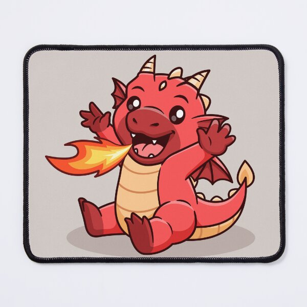 Item preview, "Cute Dragon with Fire: Cartoon Vector Icon Illustration" designed and sold by hjian8219.