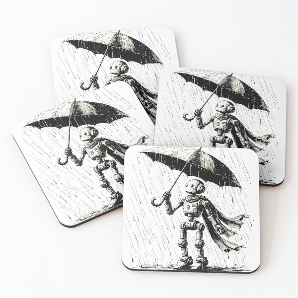 Item preview, The Robot waits in the rain for his love designed and sold by PixelCraftDSG.