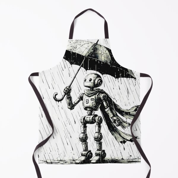 Item preview, The Robot waits in the rain for his love designed and sold by PixelCraftDSG.
