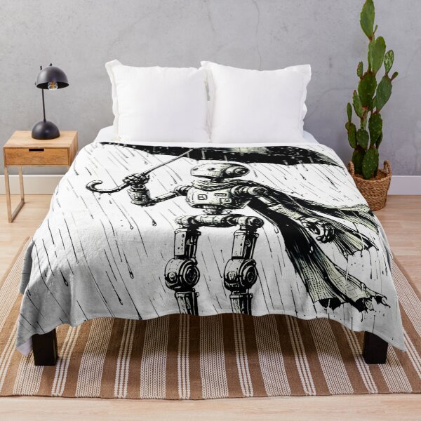 Item preview, The Robot waits in the rain for his love designed and sold by PixelCraftDSG.