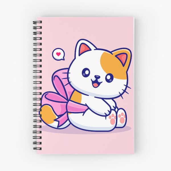 Item preview, "Cute Cat with Ribbon: Cartoon Vector Icon Illustration" designed and sold by hjian8219.