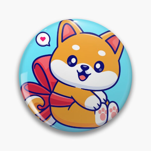 Item preview, Cute Shiba Inu Dog with Ribbon: Cartoon Vector Icon Illustration" designed and sold by hjian8219.