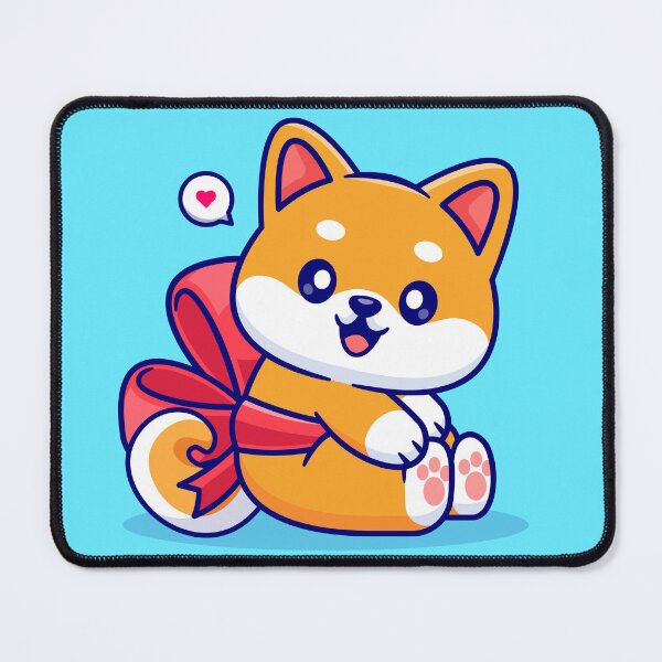 Item preview, Cute Shiba Inu Dog with Ribbon: Cartoon Vector Icon Illustration" designed and sold by hjian8219.