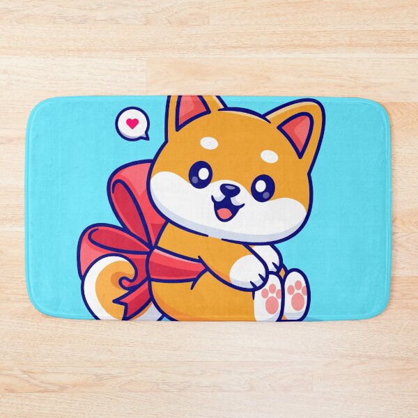 Item preview, Cute Shiba Inu Dog with Ribbon: Cartoon Vector Icon Illustration" designed and sold by hjian8219.