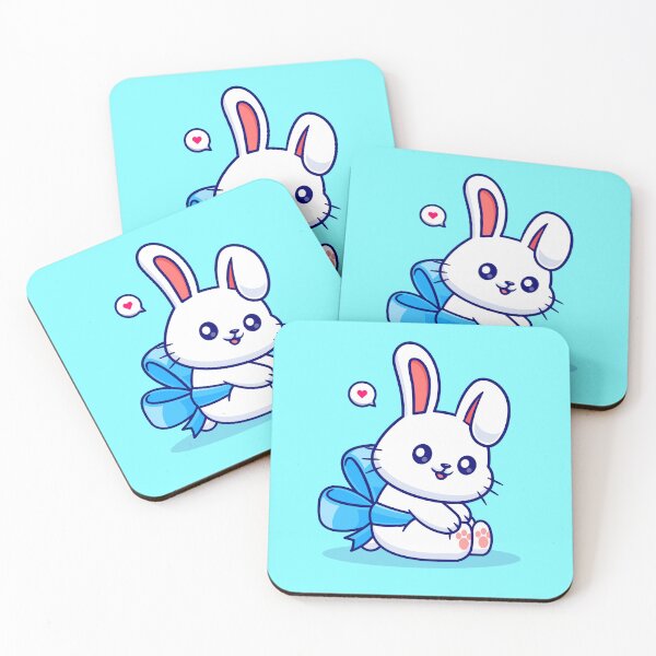 Item preview, "Cute Rabbit with Ribbon: Cartoon Vector Icon Illustration" designed and sold by hjian8219.