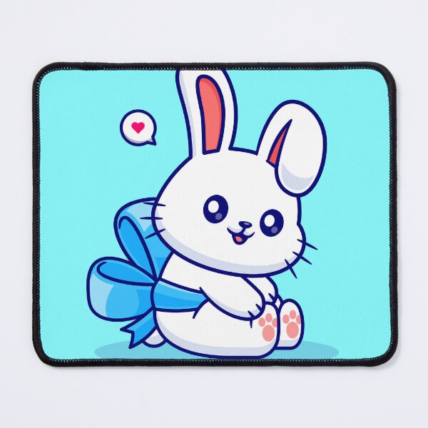 Item preview, "Cute Rabbit with Ribbon: Cartoon Vector Icon Illustration" designed and sold by hjian8219.