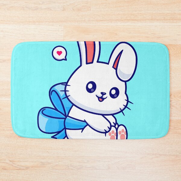 Item preview, "Cute Rabbit with Ribbon: Cartoon Vector Icon Illustration" designed and sold by hjian8219.