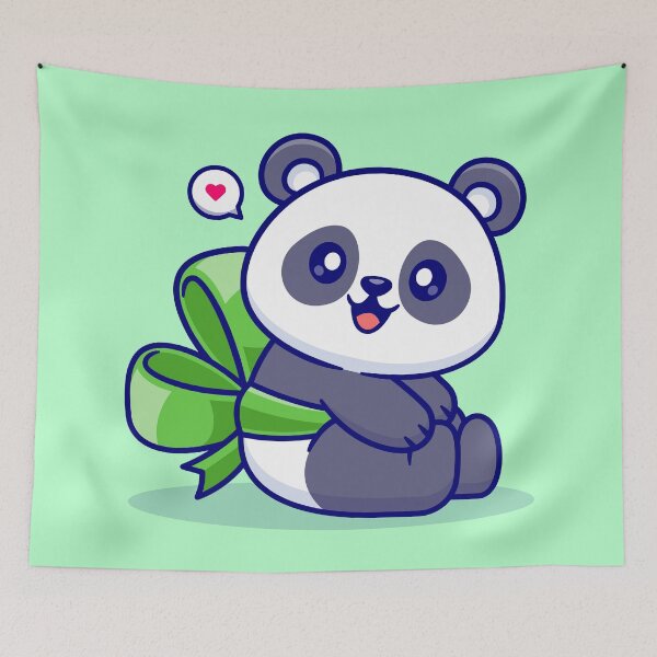Item preview, "Cute Panda with Ribbon: Cartoon Vector Icon Illustration" designed and sold by hjian8219.