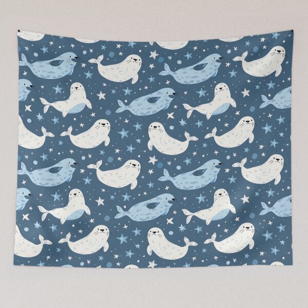 Item preview, Seal Blue Stars Pattern designed and sold by palaco210.