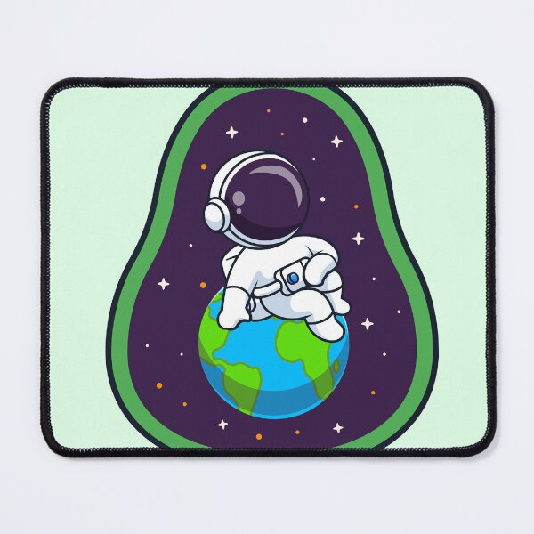 Item preview, "Cute Astronaut Sitting on Earth Avocado: Cartoon Vector Icon Illustration" designed and sold by hjian8219.