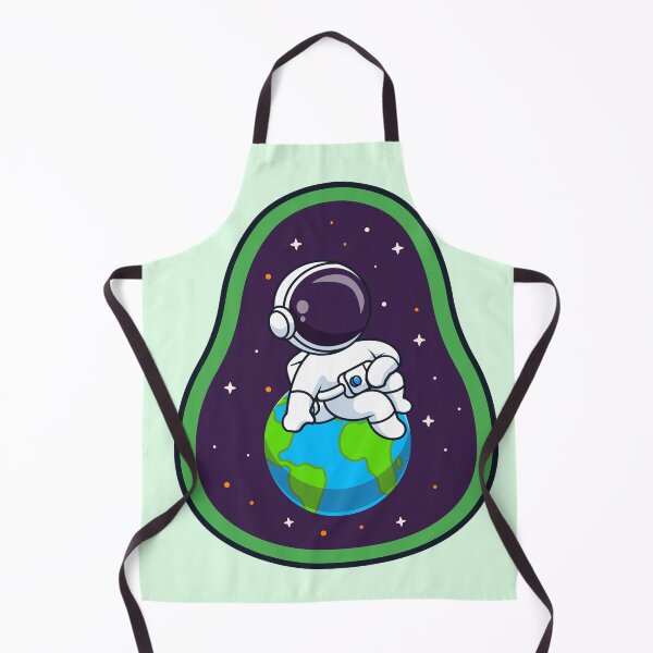 Item preview, "Cute Astronaut Sitting on Earth Avocado: Cartoon Vector Icon Illustration" designed and sold by hjian8219.