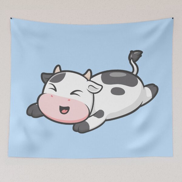 Item preview, "Cute Cow Laying Down: Cartoon Vector Icon Illustration" designed and sold by hjian8219.