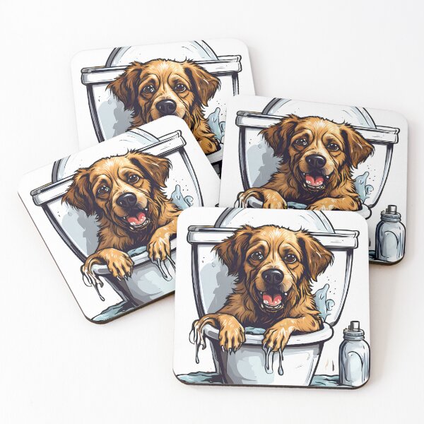 Item preview, Hungover Dog Finally Throws Up in the Toilet designed and sold by PghArt.