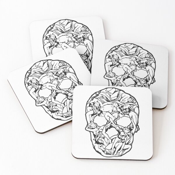 Item preview, Vintage Witchy Skull Optical Illusion Drawing designed and sold by Arcane Orchid.