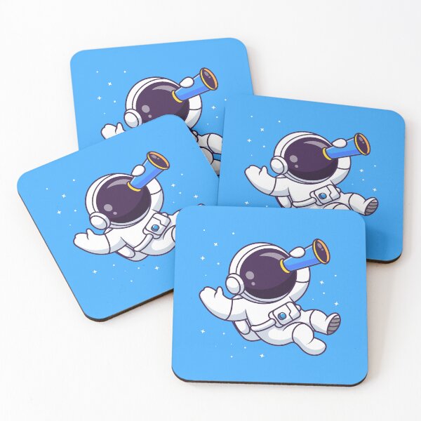 Item preview, "Cute Astronaut Looking Through Telescope: Cartoon Vector Icon Illustration" designed and sold by hjian8219.