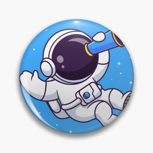 Item preview, "Cute Astronaut Looking Through Telescope: Cartoon Vector Icon Illustration" designed and sold by hjian8219.