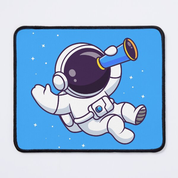 Item preview, "Cute Astronaut Looking Through Telescope: Cartoon Vector Icon Illustration" designed and sold by hjian8219.
