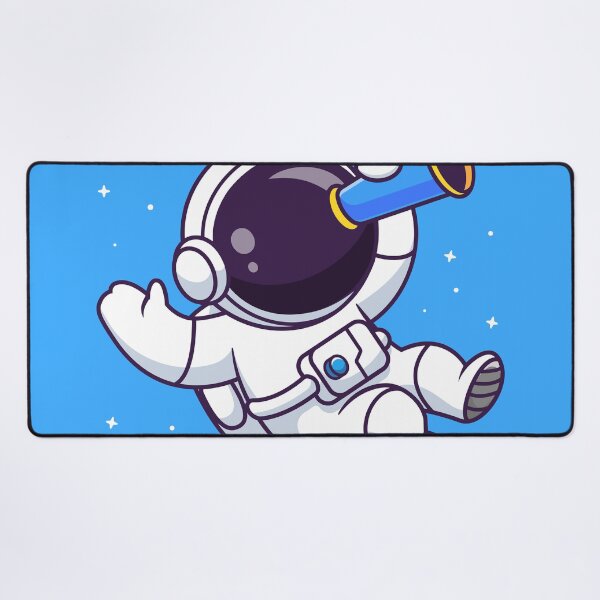 Item preview, "Cute Astronaut Looking Through Telescope: Cartoon Vector Icon Illustration" designed and sold by hjian8219.