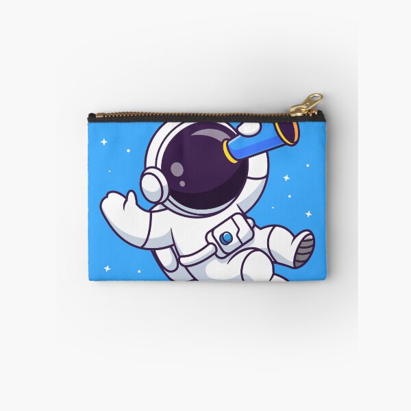 Item preview, "Cute Astronaut Looking Through Telescope: Cartoon Vector Icon Illustration" designed and sold by hjian8219.