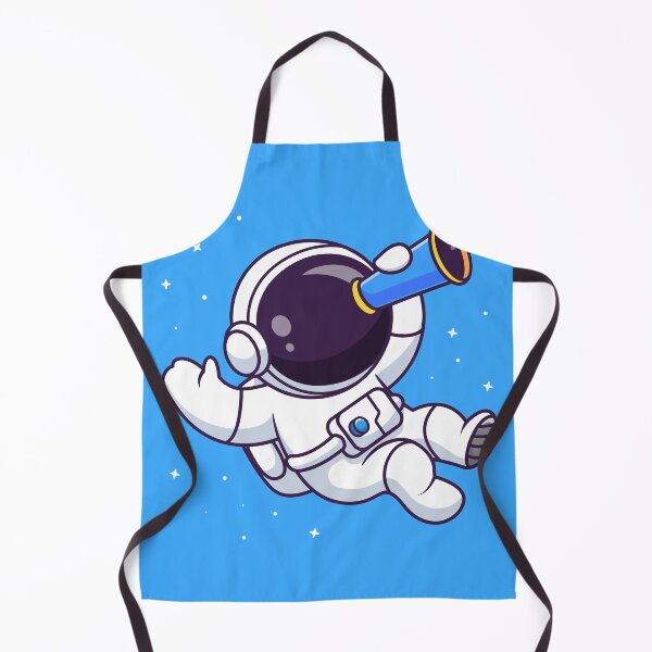 Item preview, "Cute Astronaut Looking Through Telescope: Cartoon Vector Icon Illustration" designed and sold by hjian8219.