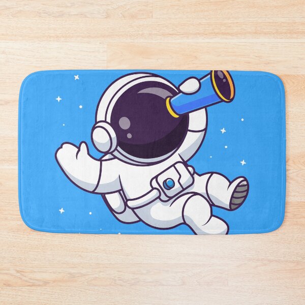 Item preview, "Cute Astronaut Looking Through Telescope: Cartoon Vector Icon Illustration" designed and sold by hjian8219.