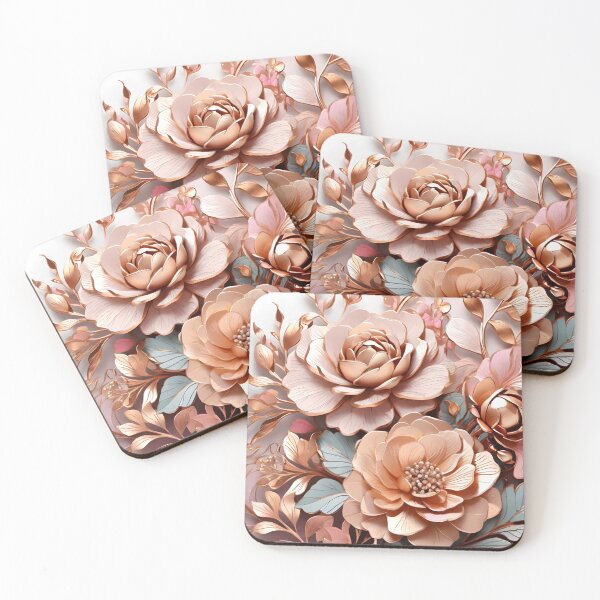 Item preview, Rose Gold Flowers, 3D Painting /AI Art/ #36 designed and sold by AI-Floral-Art.