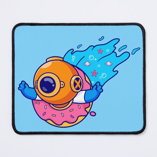 Item preview, "Cute Diver Donut: Cartoon Vector Icon Illustration" designed and sold by hjian8219.