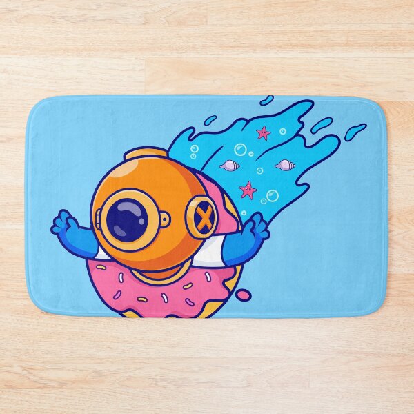 Item preview, "Cute Diver Donut: Cartoon Vector Icon Illustration" designed and sold by hjian8219.