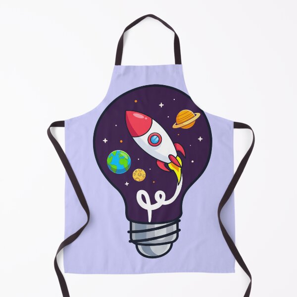 Item preview, Light Bulb Space with Rocket: Cartoon Vector Icon Illustration" designed and sold by hjian8219.