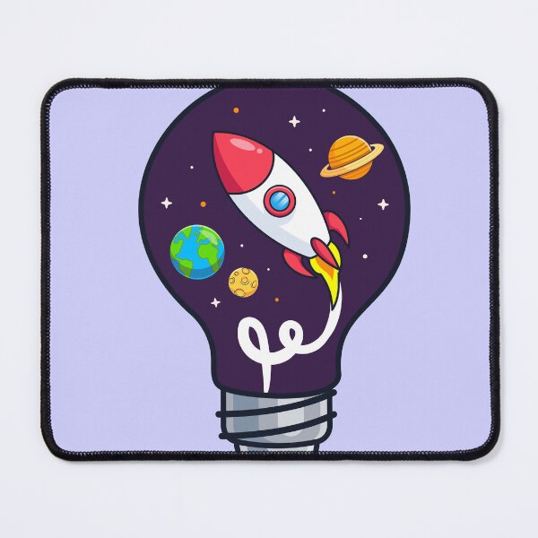 Item preview, Light Bulb Space with Rocket: Cartoon Vector Icon Illustration" designed and sold by hjian8219.