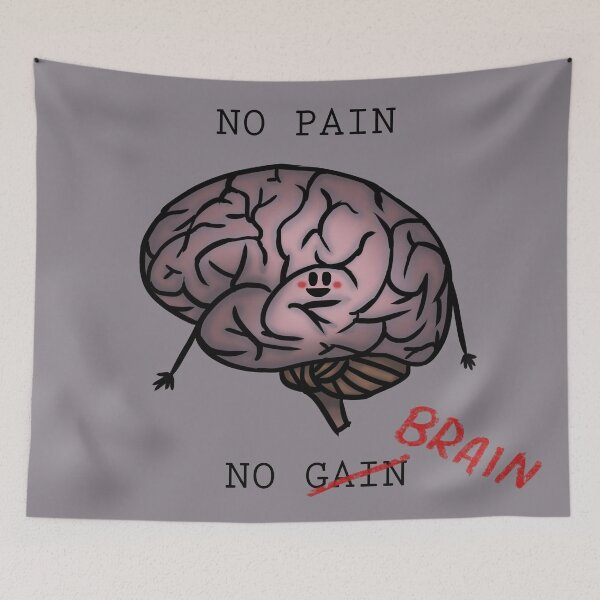 Item preview, No Pain, No Brain (Cute vers.) designed and sold by onefredband.