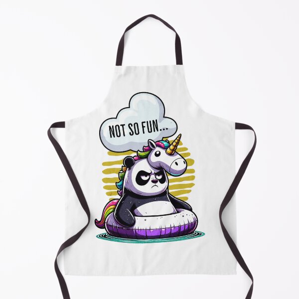 Item preview, PANDA AND UNICORN, FUNNY UPSET PANDA BEAR IN A UNICORN POOL FLOAT designed and sold by DAMOTAmagazine.