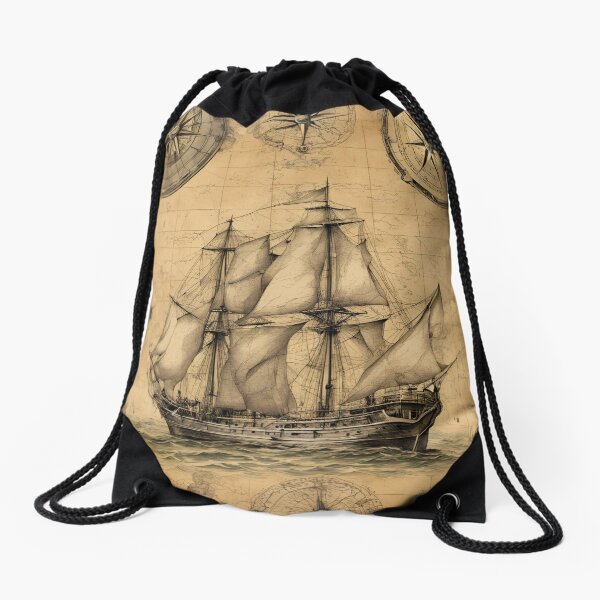 Item preview, Vintage Nautical Ship and Compass Rose designed and sold by CreationsGP.
