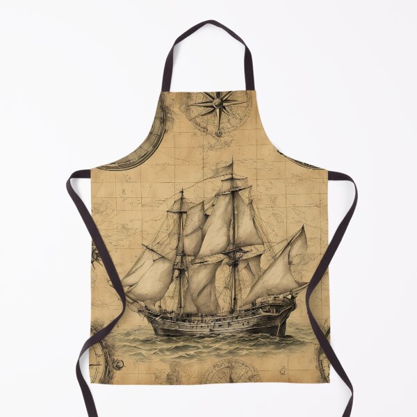 Item preview, Vintage Nautical Ship and Compass Rose designed and sold by CreationsGP.