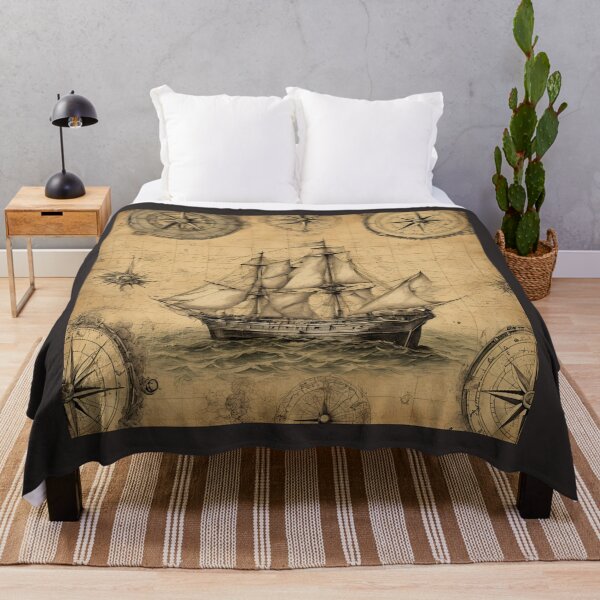 Item preview, Vintage Nautical Ship and Compass Rose designed and sold by CreationsGP.