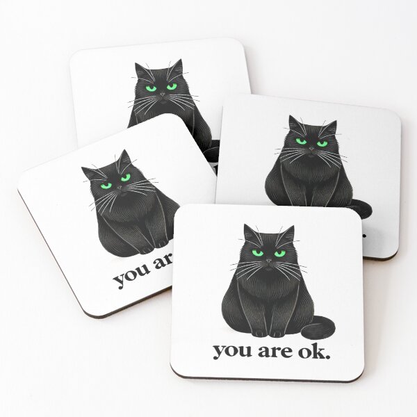 Item preview, Unamused cat says "You are ok" designed and sold by PetPaletteCards.
