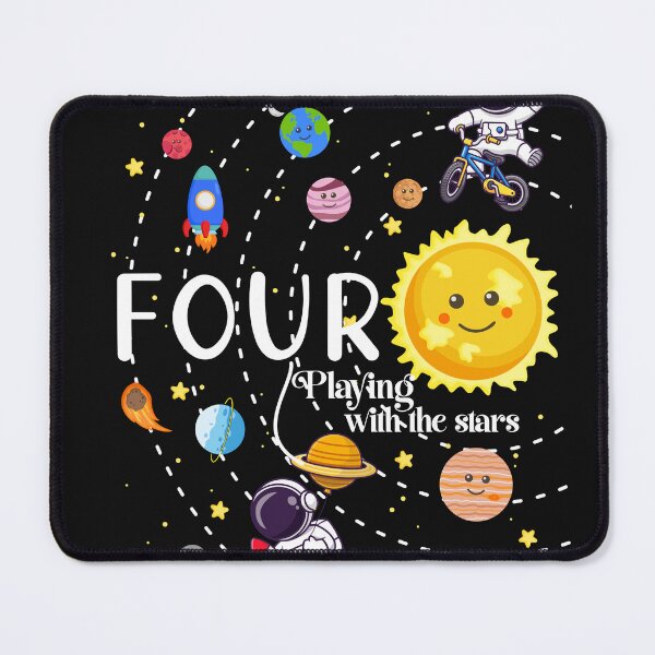 Item preview, Celebrate our 4th birthday with the t-shirt "Four playing with the stars"! designed and sold by amahechoamano.
