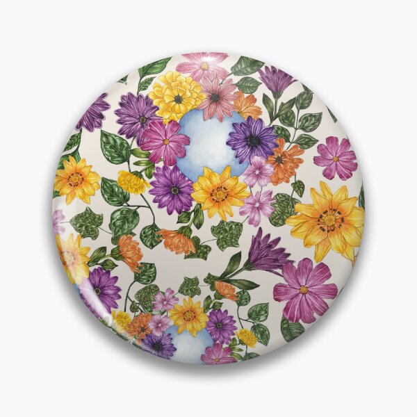 Item preview, Florals Circle Pattern Cream Large designed and sold by greenerybywendy.