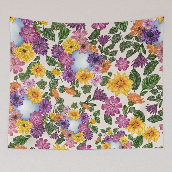 Item preview, Florals Circle Pattern Cream Large designed and sold by greenerybywendy.