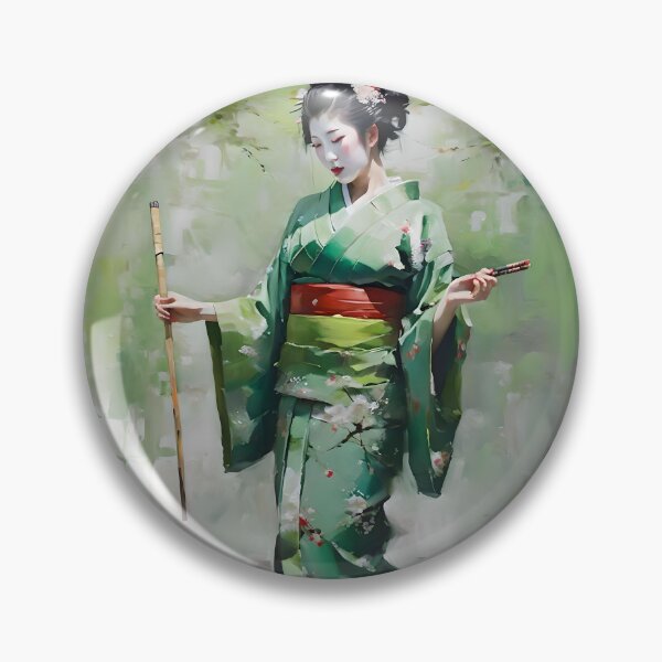Artikelvorschau, Japanische Geisha im grünen B-Porträt entworfen und verkauft von Oldetimemercan.