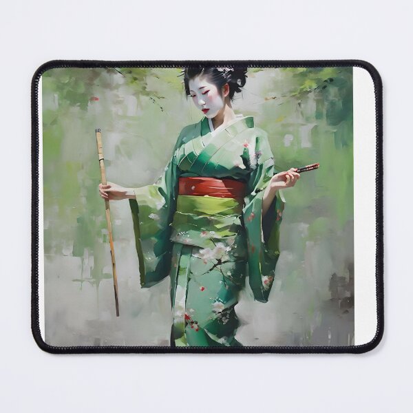 Item preview, Japanese Geisha in Green B Portrait designed and sold by Oldetimemercan.